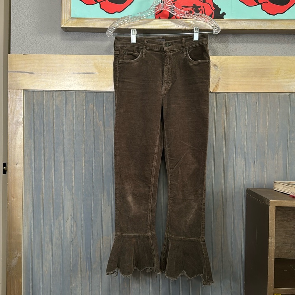 Mother Denim - Dark Olive Crop Flare Pants